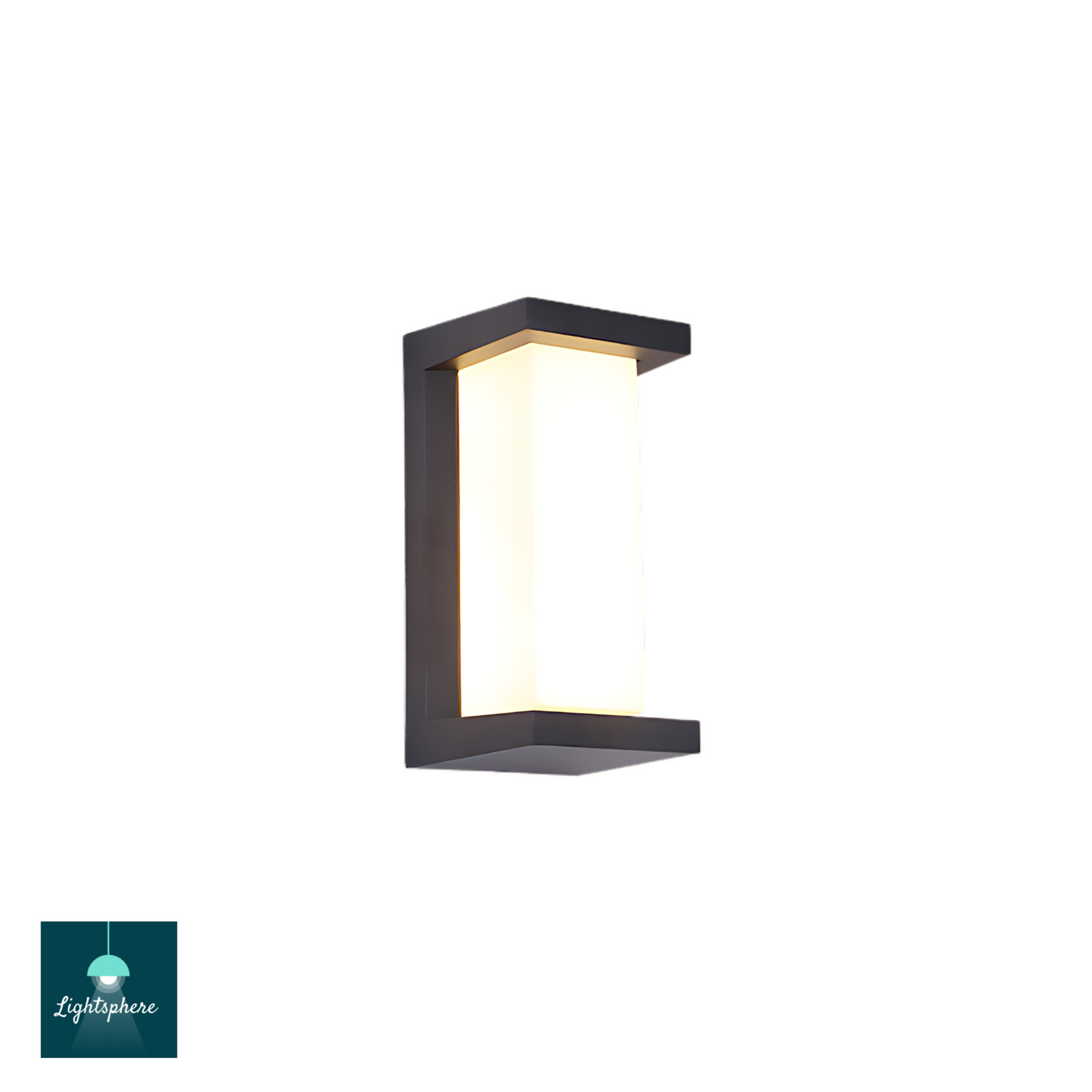 Sleek outdoor wall lantern with ambient lighting for patios