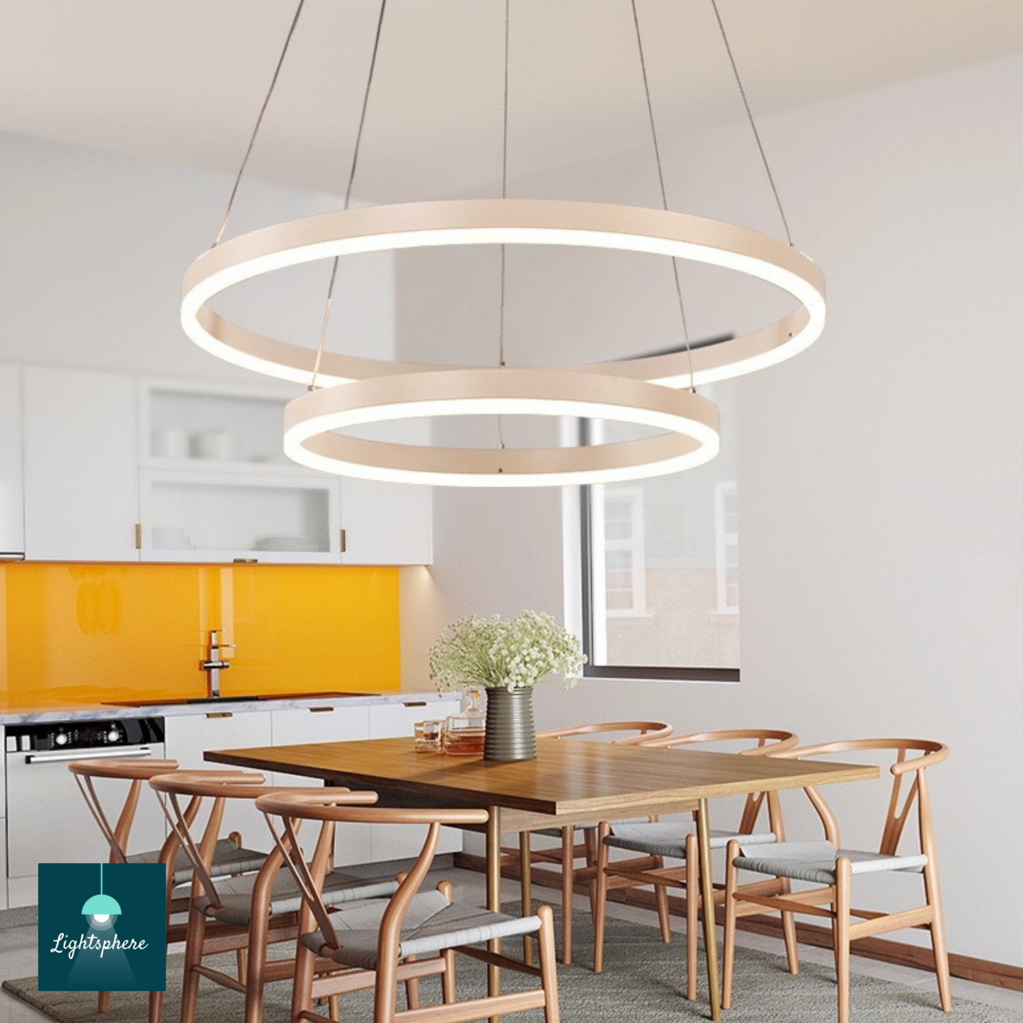 Dual ring ceiling lights