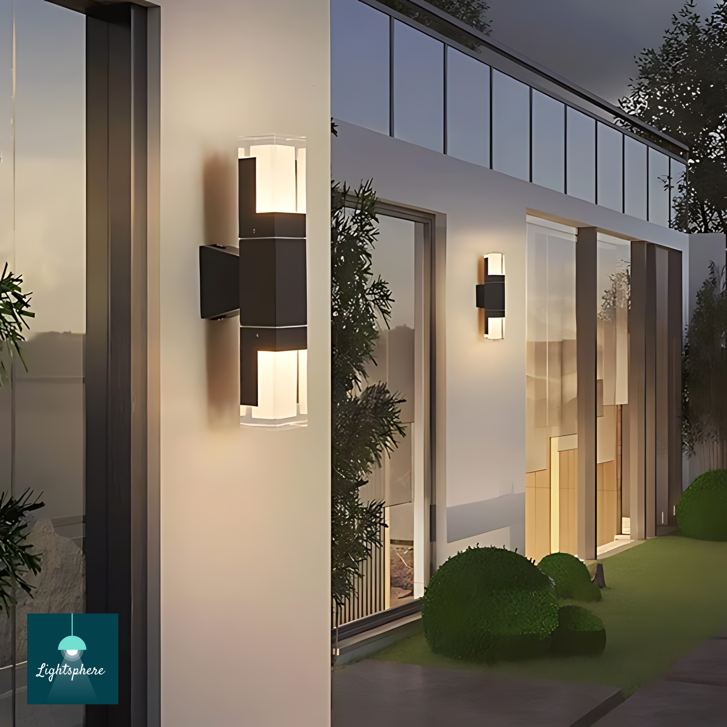 Modern outdoor spaces lights on sleek wall