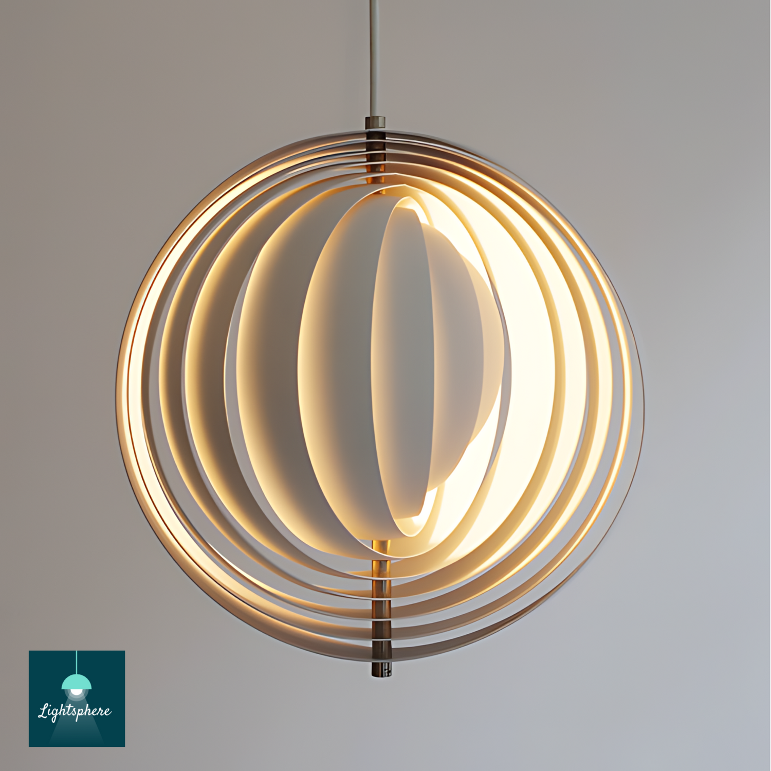 Elegant modern floor lamp with sculptural rings design