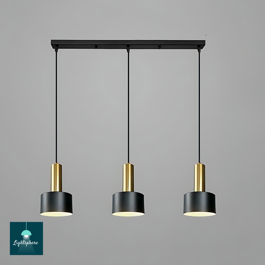 Modern kitchen pendant lighting with gold and black finish
