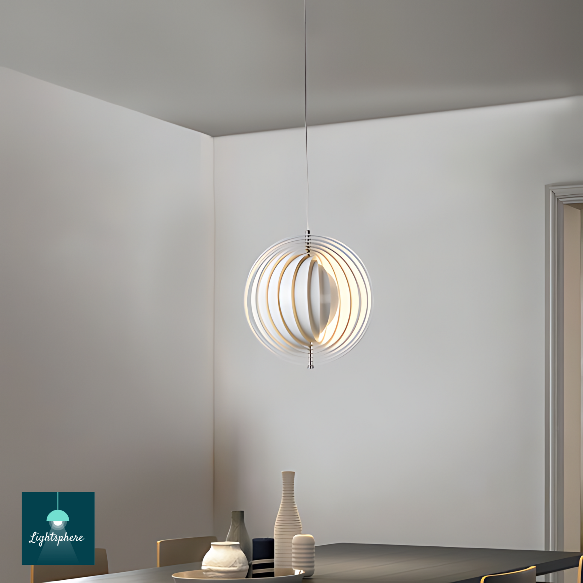 Stylish modern floor lamp with ring design